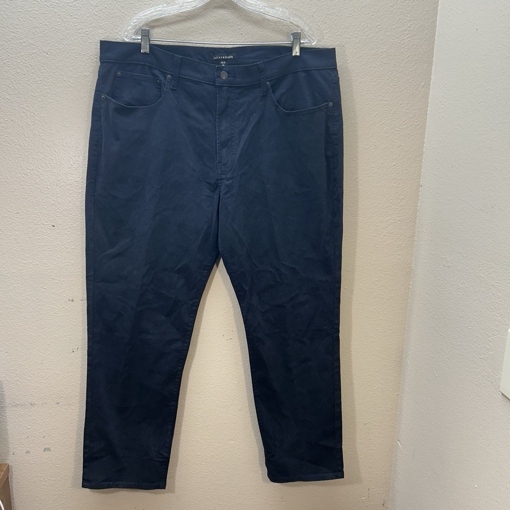 Lucky Brand 121 Slim Straight Navy Blue Men's Chino Pants Size 40x30